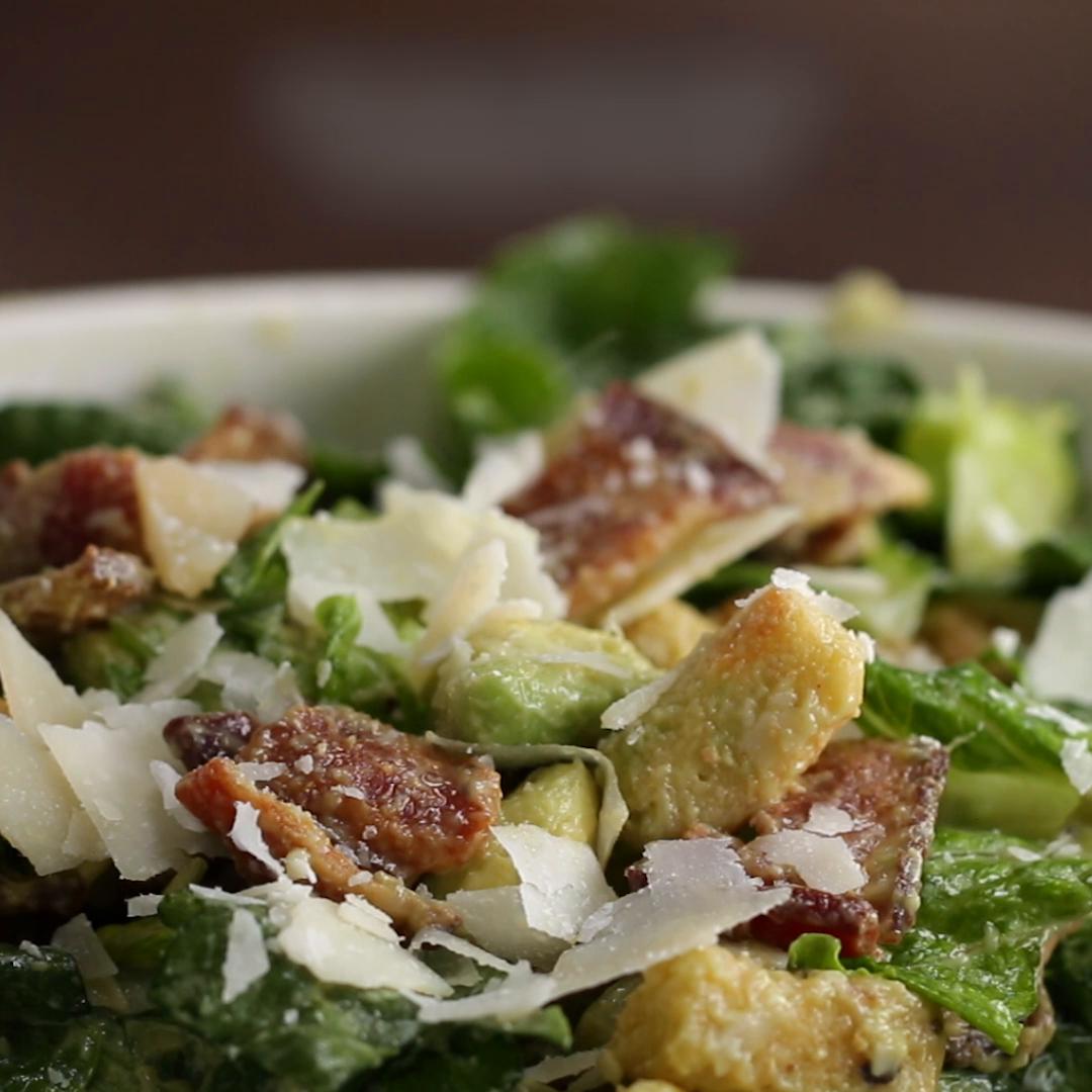 Bacon Avocado Caesar Salad Recipe by Tasty image