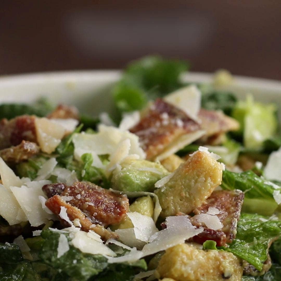 Bacon Avocado Caesar Salad Recipe By Tasty