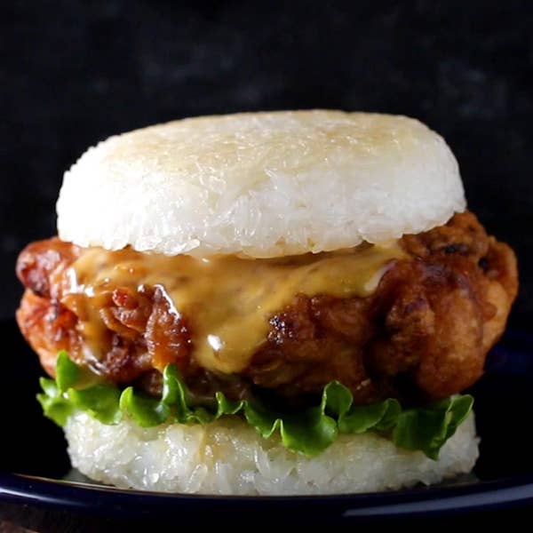 Japanese-Style Fried Chicken Rice Burger