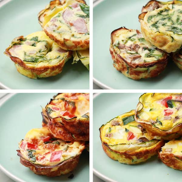 Mini Zucchini Crust Quiche 4 Ways