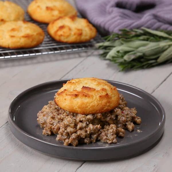 Lower-Carb Biscuits And Gravy