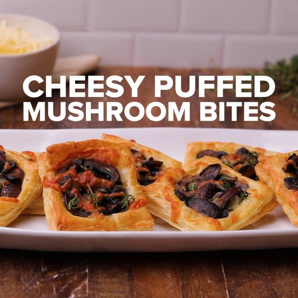 Cheesy Puffed Mushroom Bites