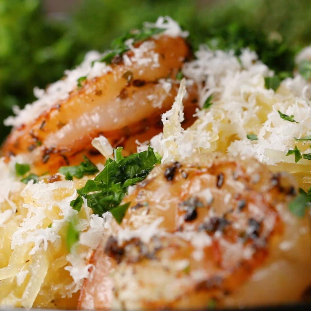 Garlic Herb Shrimp And Spaghetti Squash Recipe by Tasty