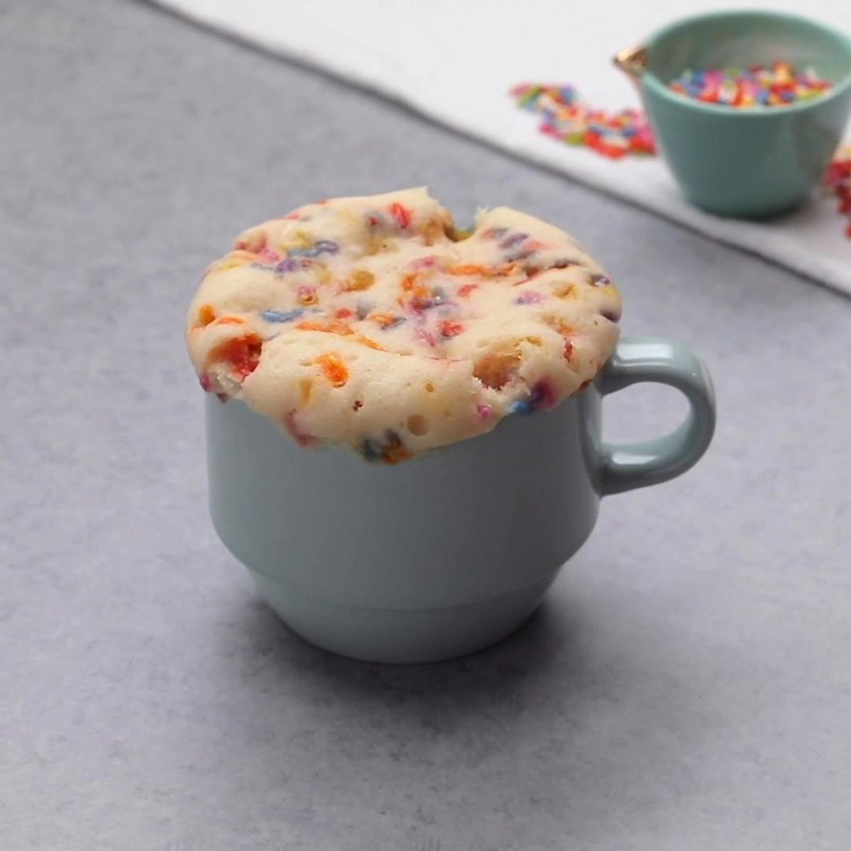 Mermaid Confetti Mug Cake - Finding Zest