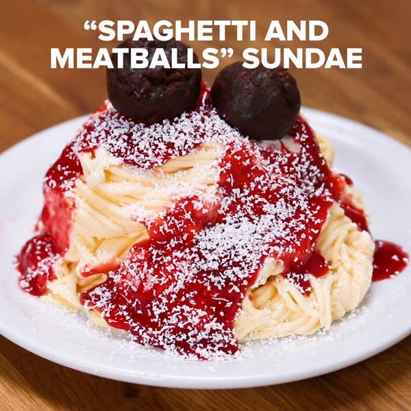 “Spaghetti And Meatballs” Sundae