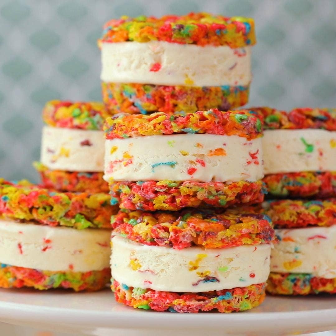 Rainbow Ice Cream Sandwich Recipe By Tasty