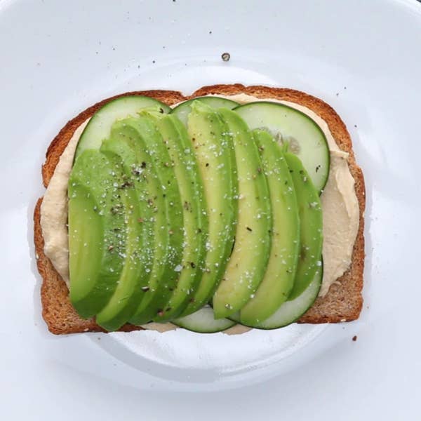 Hummus & Cucumber Avocado Toast