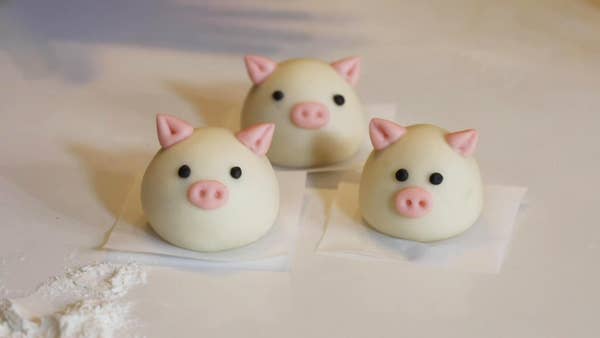 Chocolate-Stuffed Piggy Buns