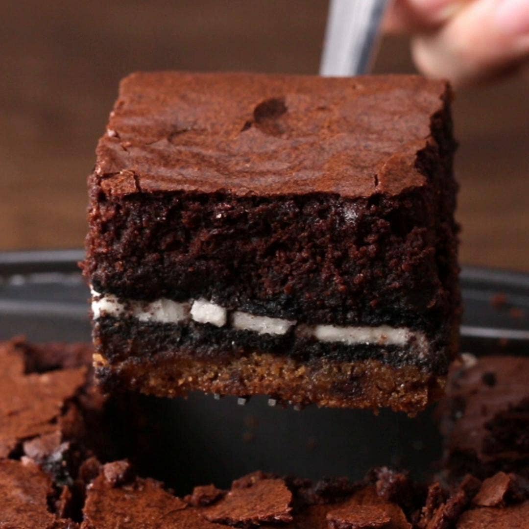 Triple Decker Box Brownies Easy Dessert Recipe By Tasty