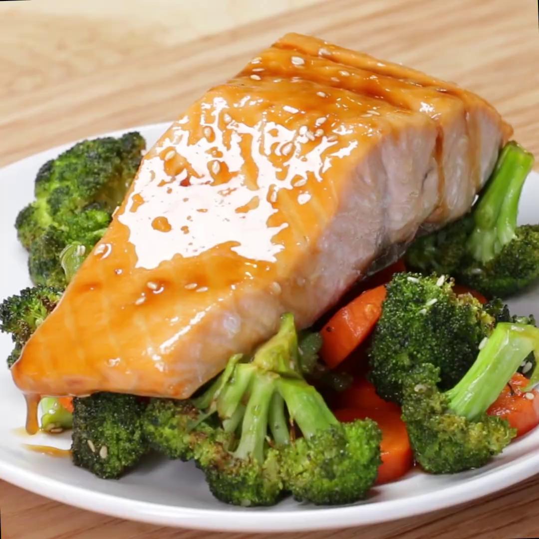 OnePan Teriyaki Salmon Dinner Recipe by Tasty