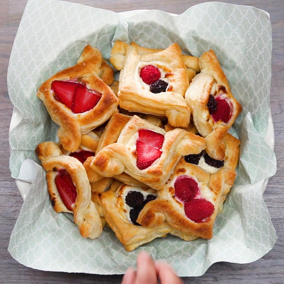 Fruit and Cream Cheese Breakfast Pastries Recipe by Tasty_image