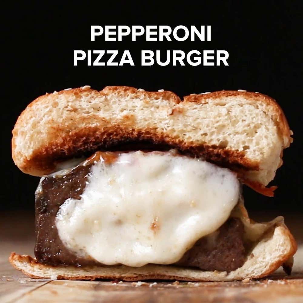 Pepperoni Pizza Burger Recipe by Tasty