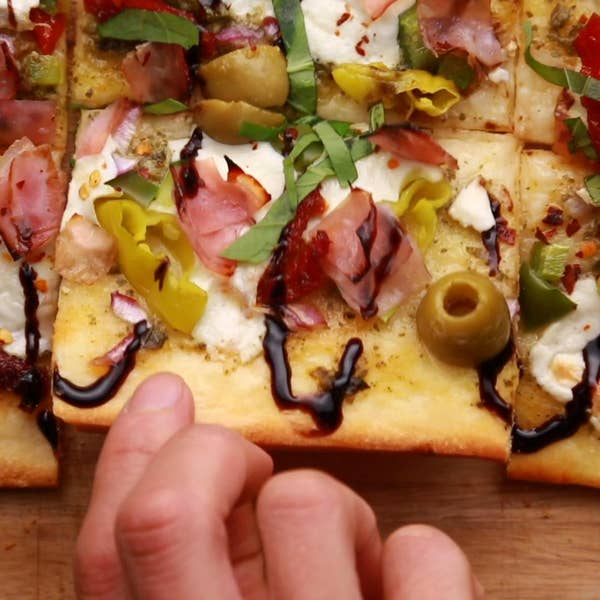 Uncured Honey Ham Antipasto Flatbread