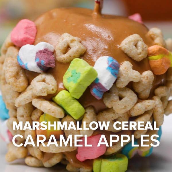 Marshmallow Cereal Caramel Apples