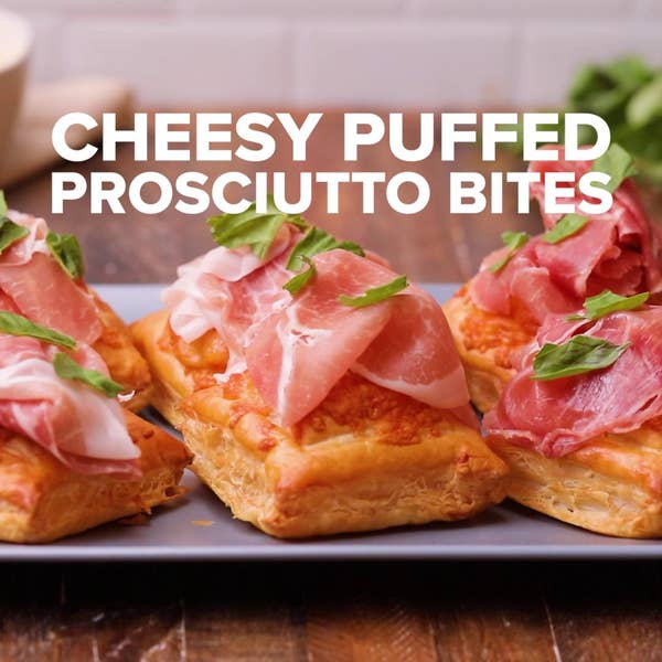 Cheesy Puffed Prosciutto Bites