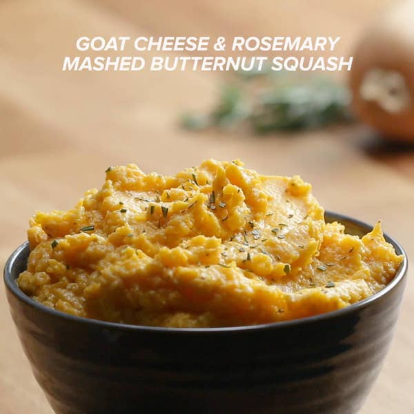 Goat Cheese And Rosemary Mashed Butternut Squash