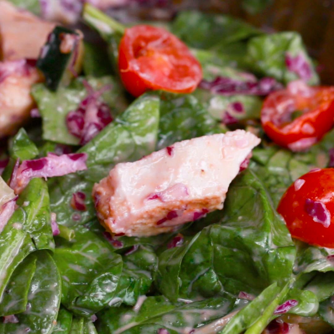 Greek Chicken Gyro Salad Recipe by Tasty_image