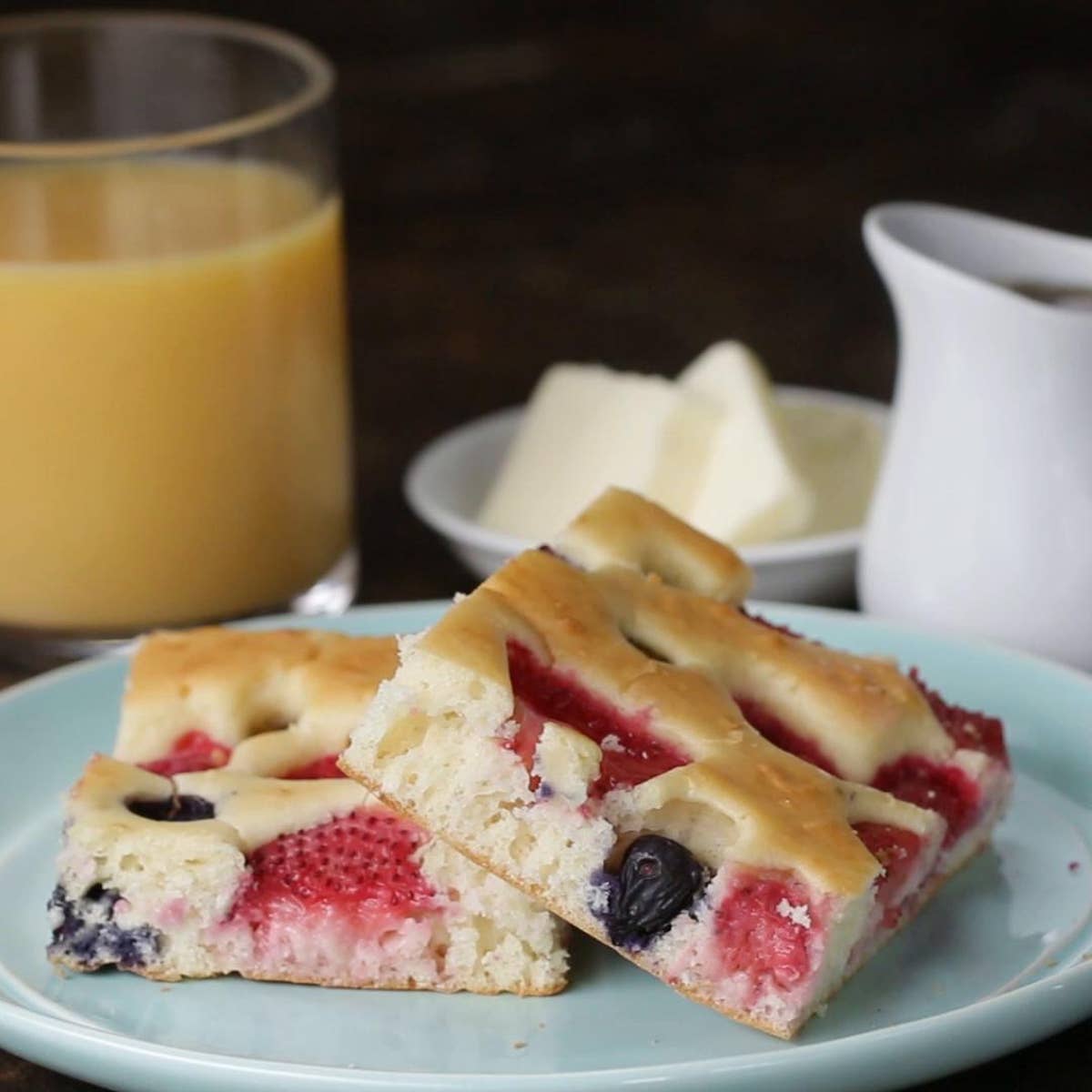 Mixed Berry Sheet Pan Pancakes