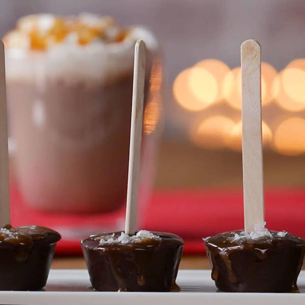Salted Caramel Hot Chocolate On A Stick