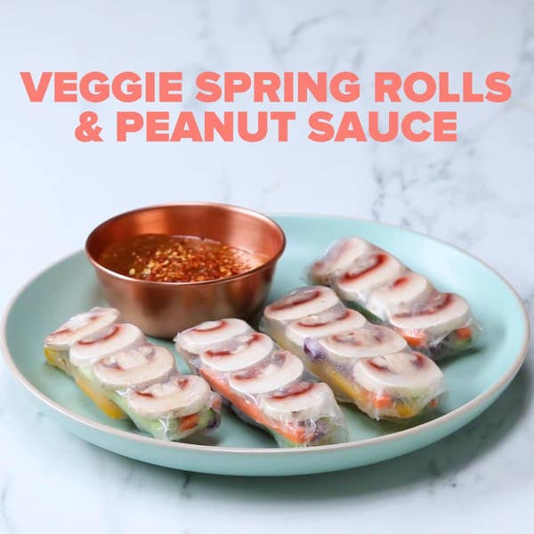 Veggie Spring Rolls With Peanut Sauce