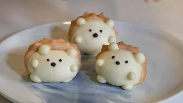 Taro-Stuffed Hedgehog Buns