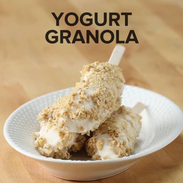 Yogurt Granola Frozen Banana Recipe by Tasty