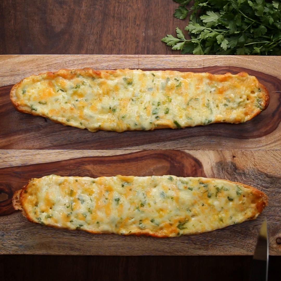 3 Cheese Garlic Bread Recipe By Tasty