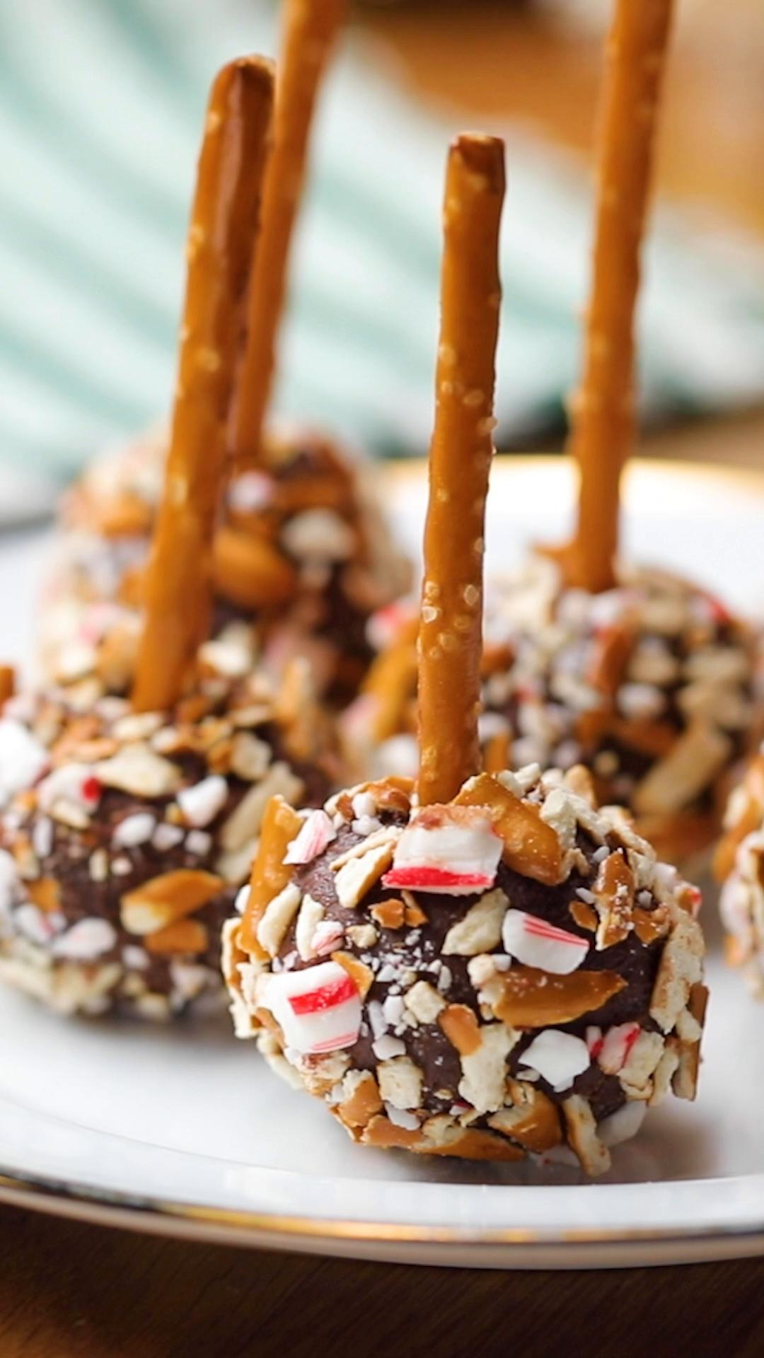 Pretzel Peppermint Truffle Pops Recipe by Tasty