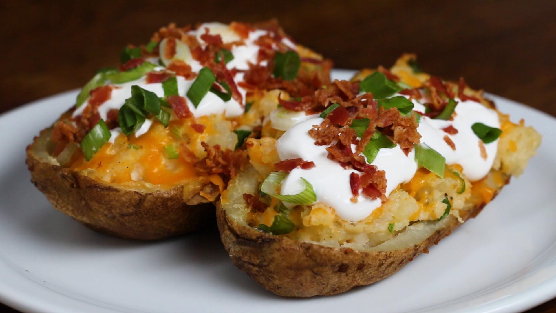 Twice Baked Loaded Potatoes Recipe By Tasty