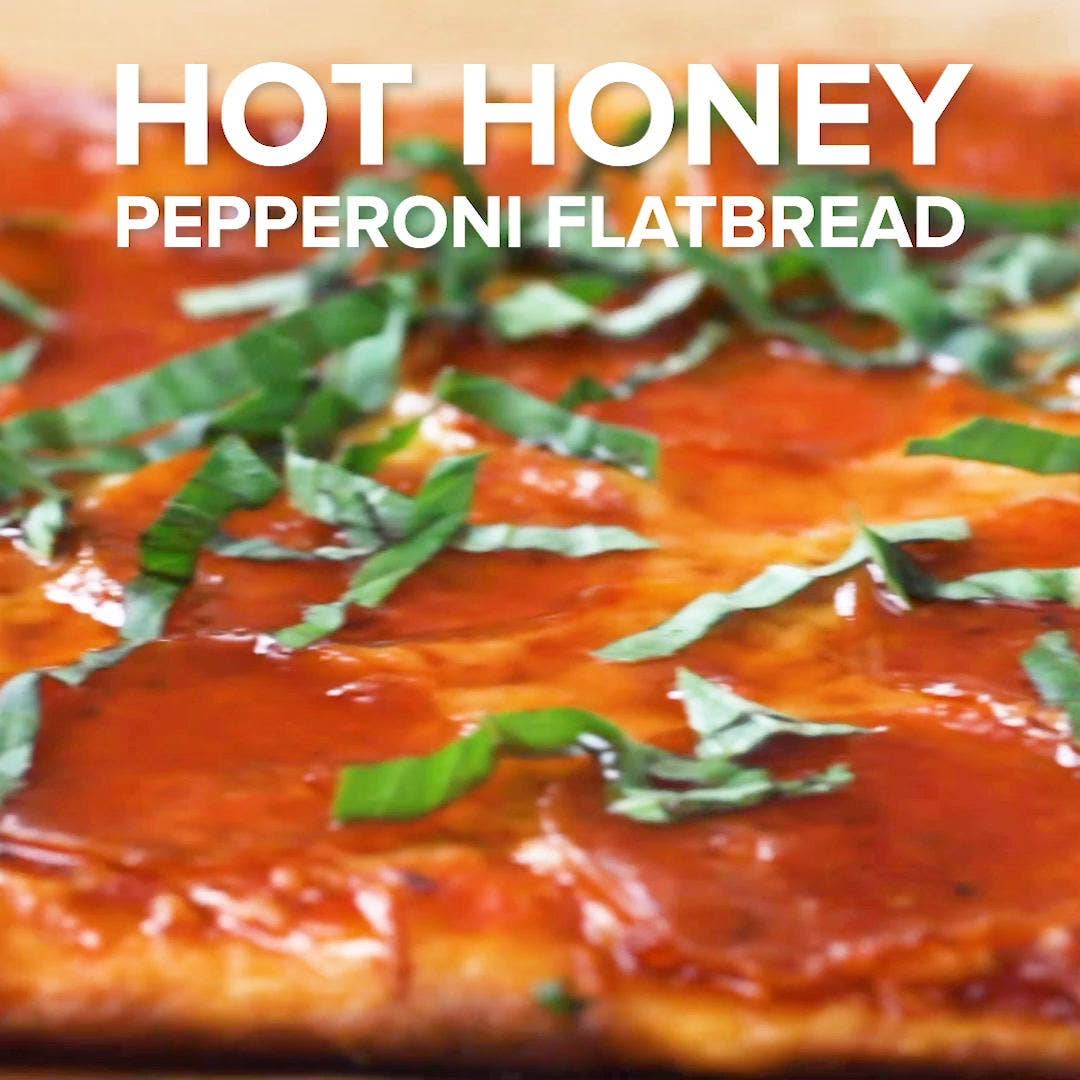 Hot Honey Pepperoni Flatbread Recipe By Tasty