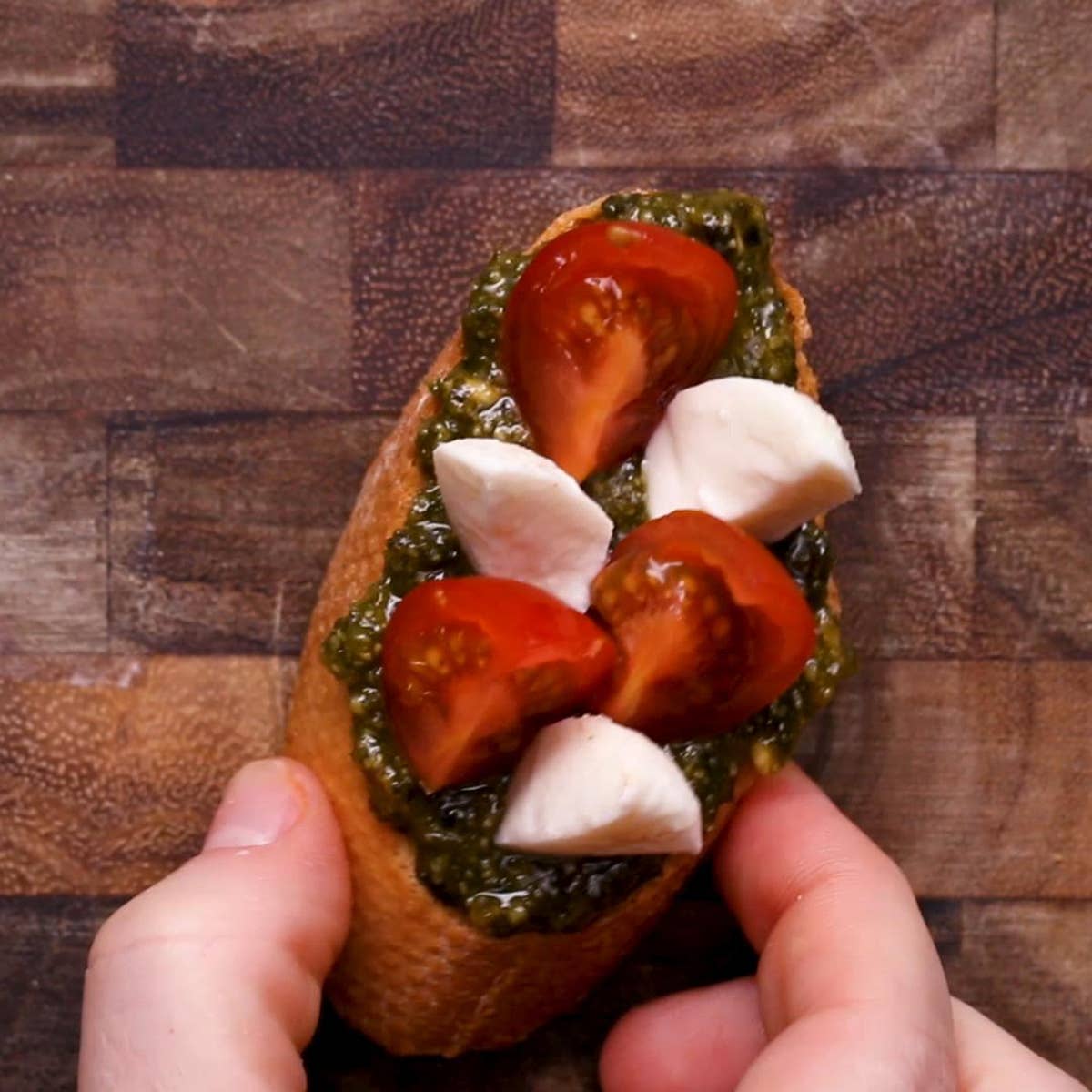 Pesto Caprese Crostini