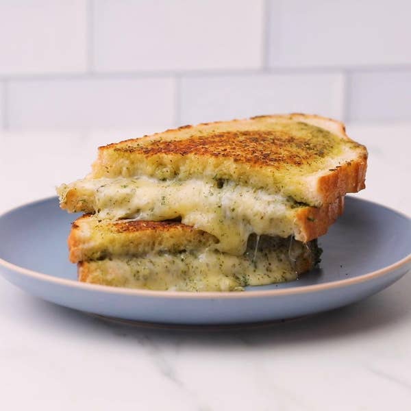 Garlic And Dill Pesto Grilled Cheese