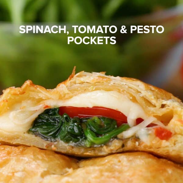 Spinach Tomato Pesto Pockets
