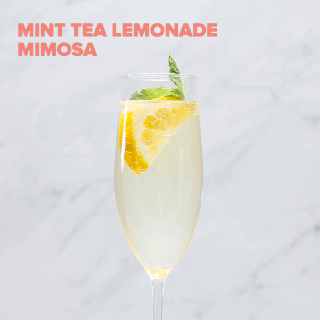 Mint Tea Lemonade Mimosa Recipe By Tasty