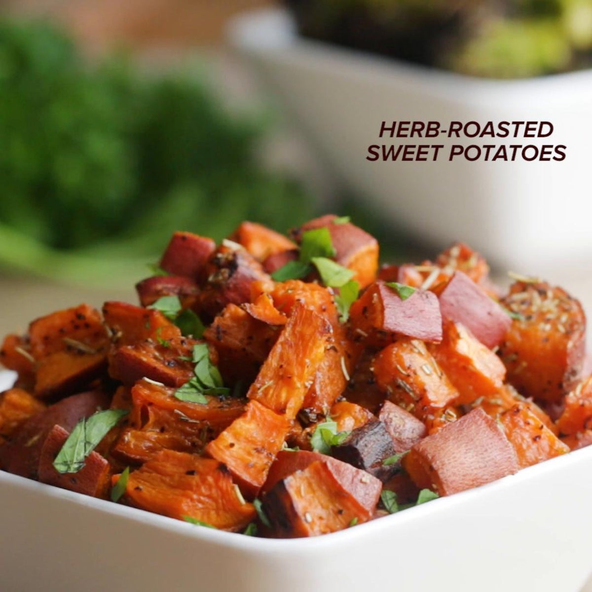 Spicy Roasted Sweet Potatoes with Sweet Onion, Rosemary & Chili Flakes