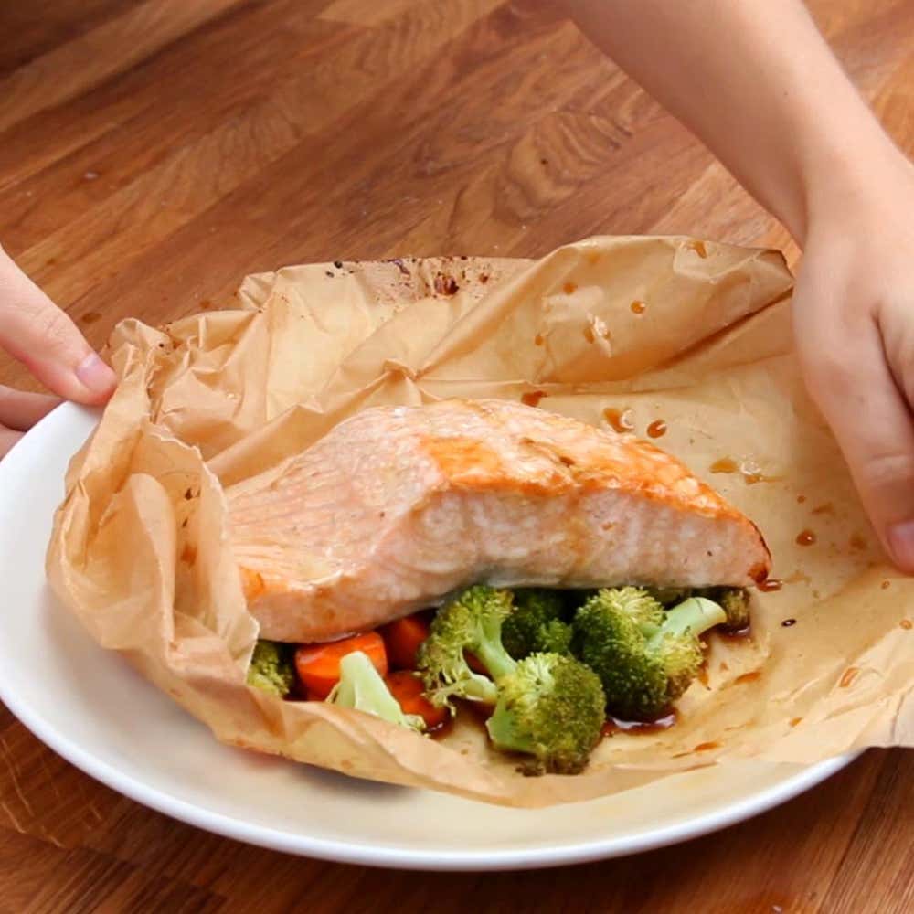 Parchment Teriyaki Salmon Recipe by Tasty