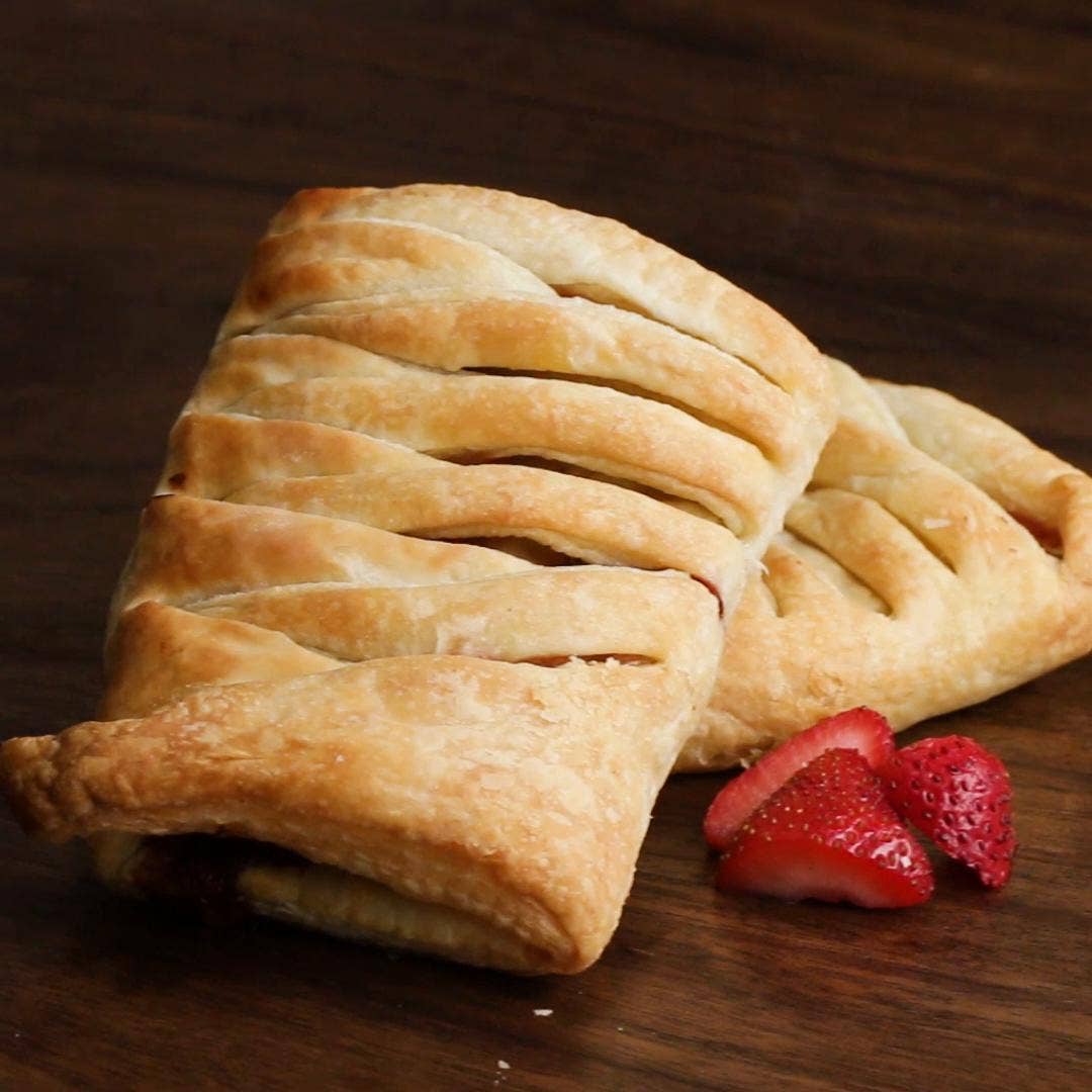 3 Ingredient Chocolate Strawberry Braid Recipe By Tasty