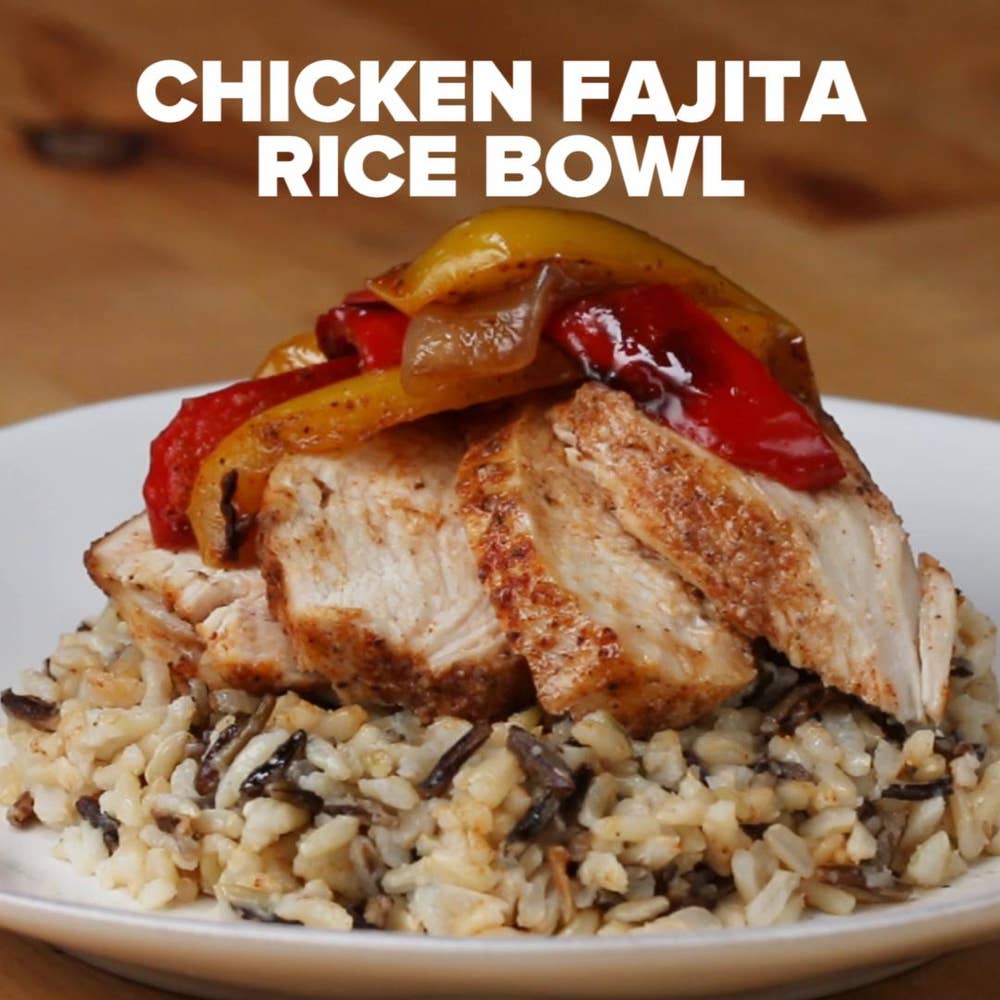 OnePan Chicken Fajita Rice Bowl Recipe by Tasty