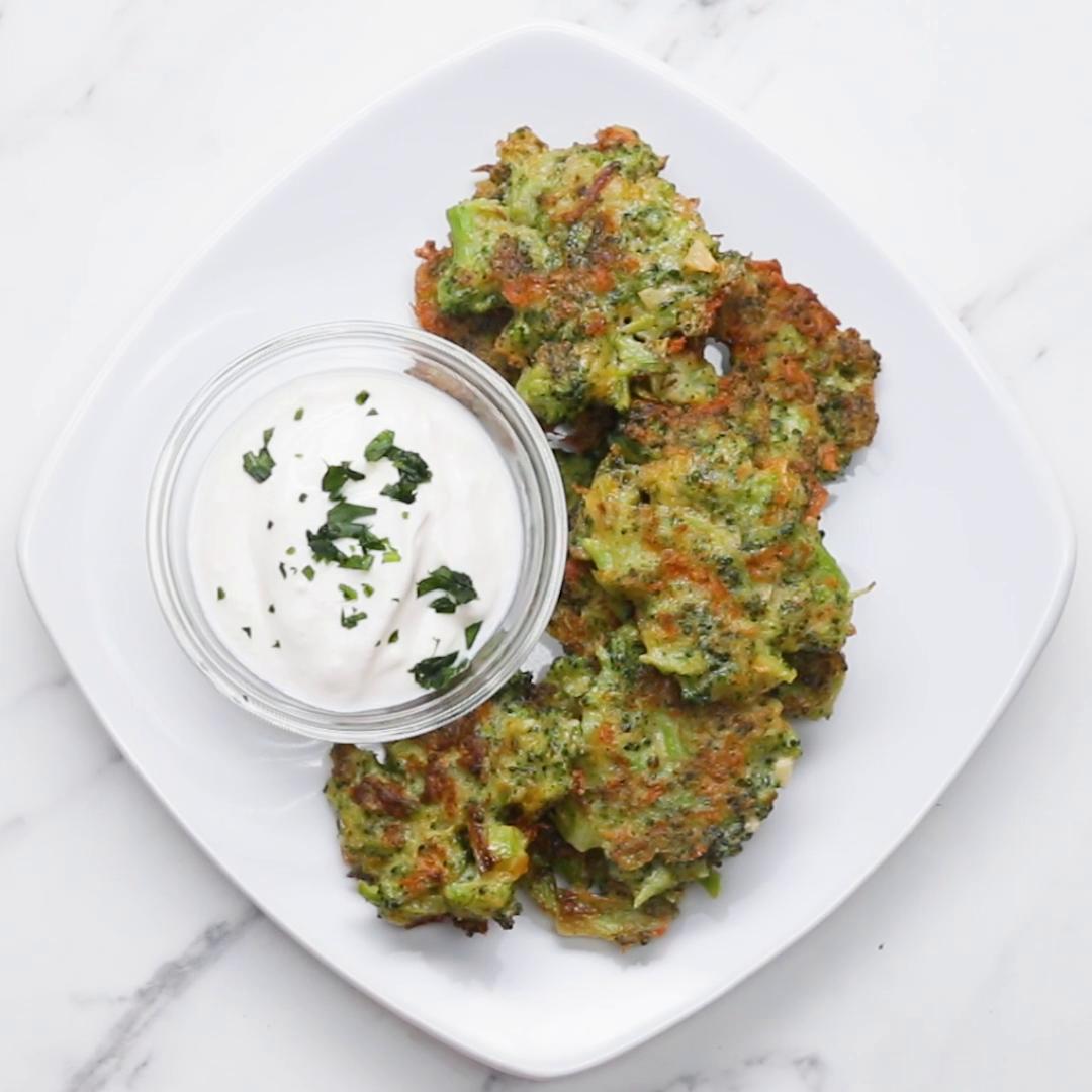 Broccoli Cheddar Fritters Recipe By Tasty