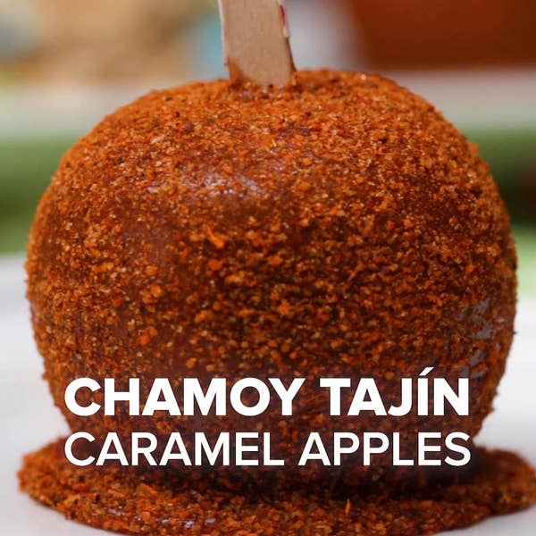 Chamoy Tajín Caramel Apples