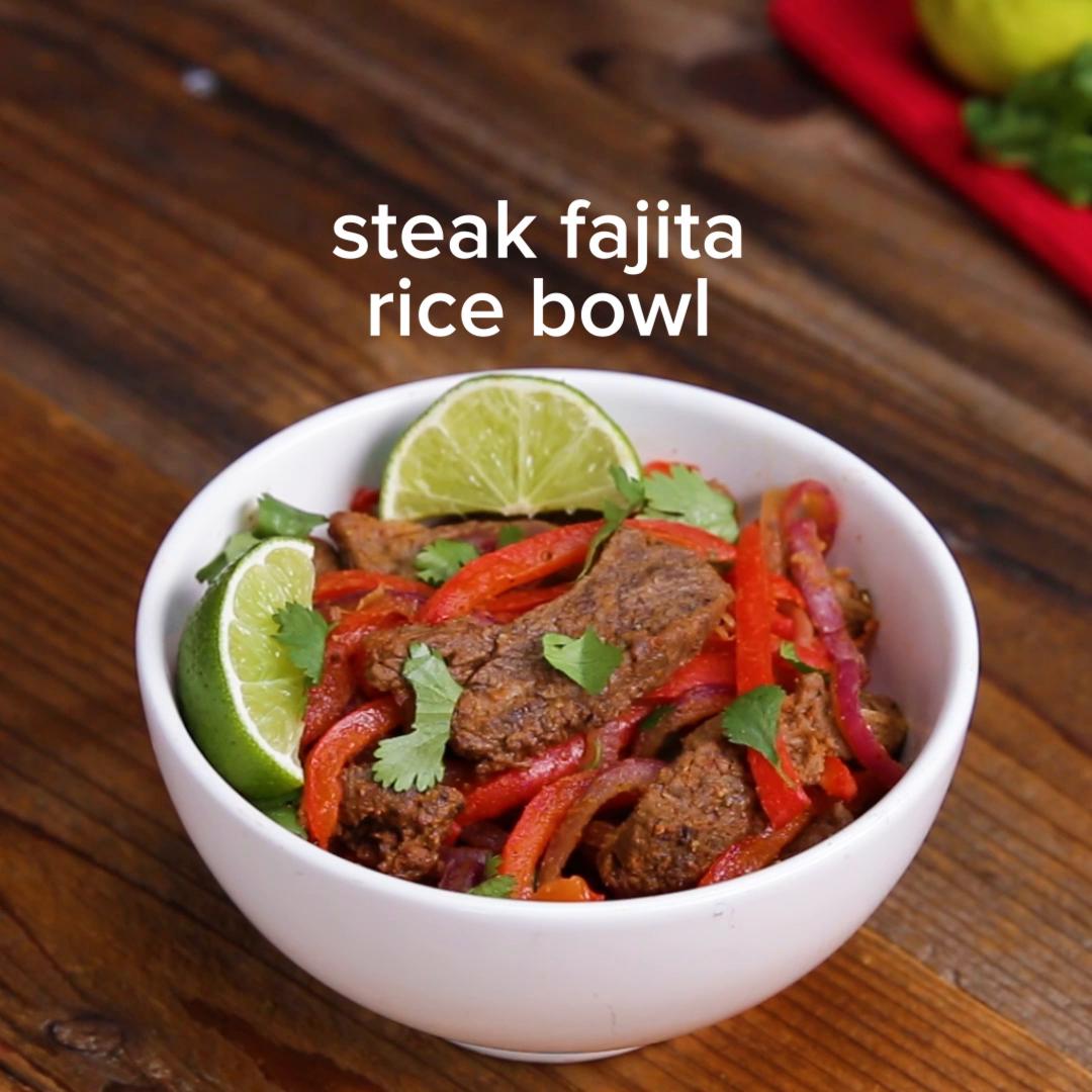 Sheet Tray Fajitas Rice Bowl Recipe by Tasty_image