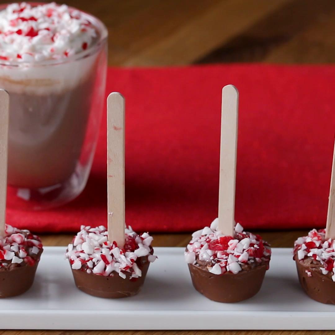 Peppermint Hot Chocolate On A Stick Recipe by Tasty