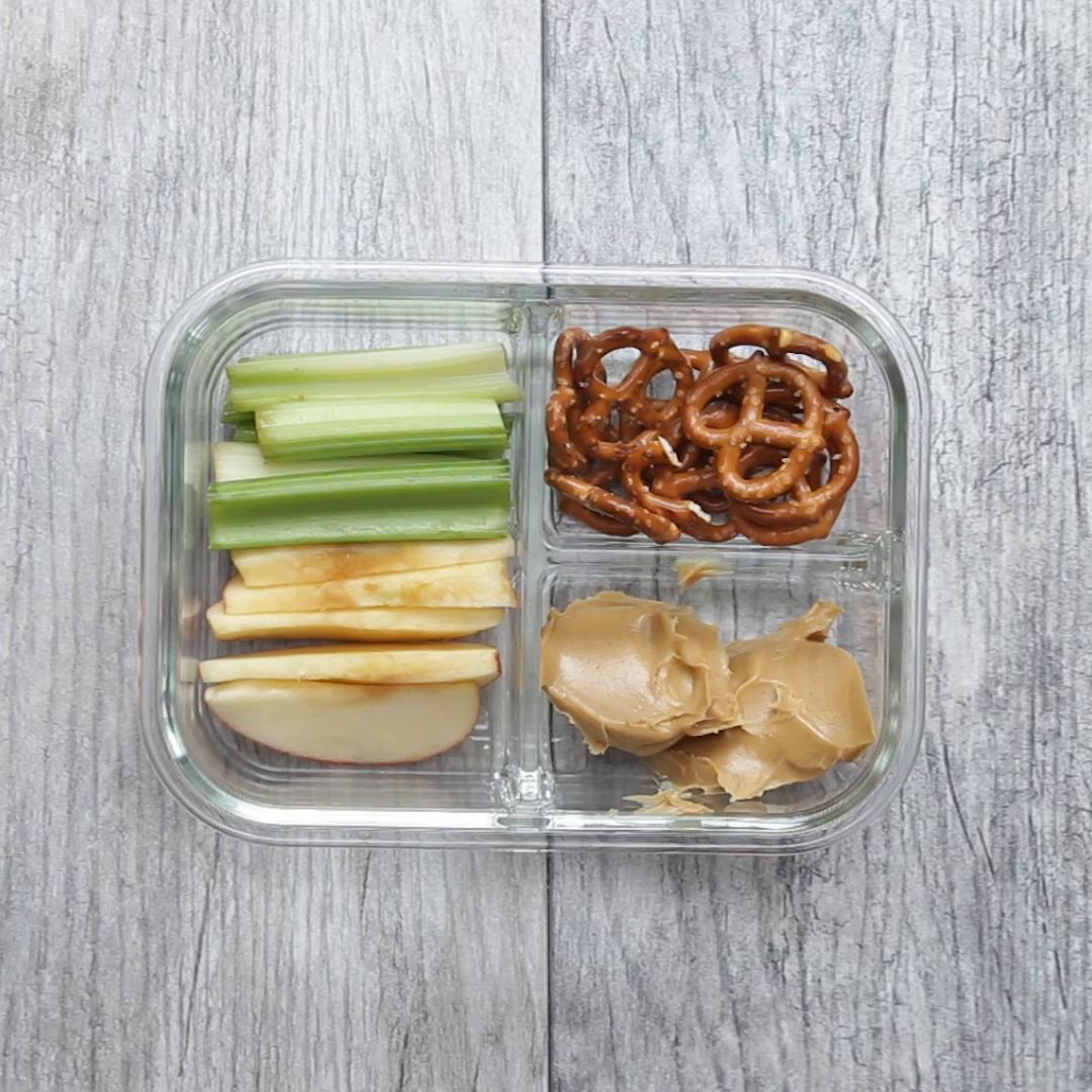 Easy Protein Bistro Snack Box - With Peanut Butter on Top