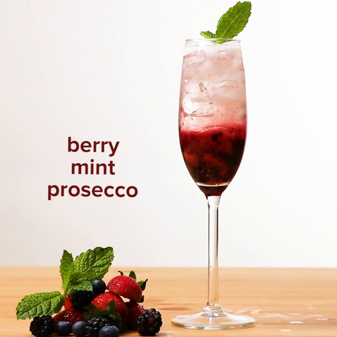 Party Prosecco Cocktails with Summer Berries - Familystyle Food