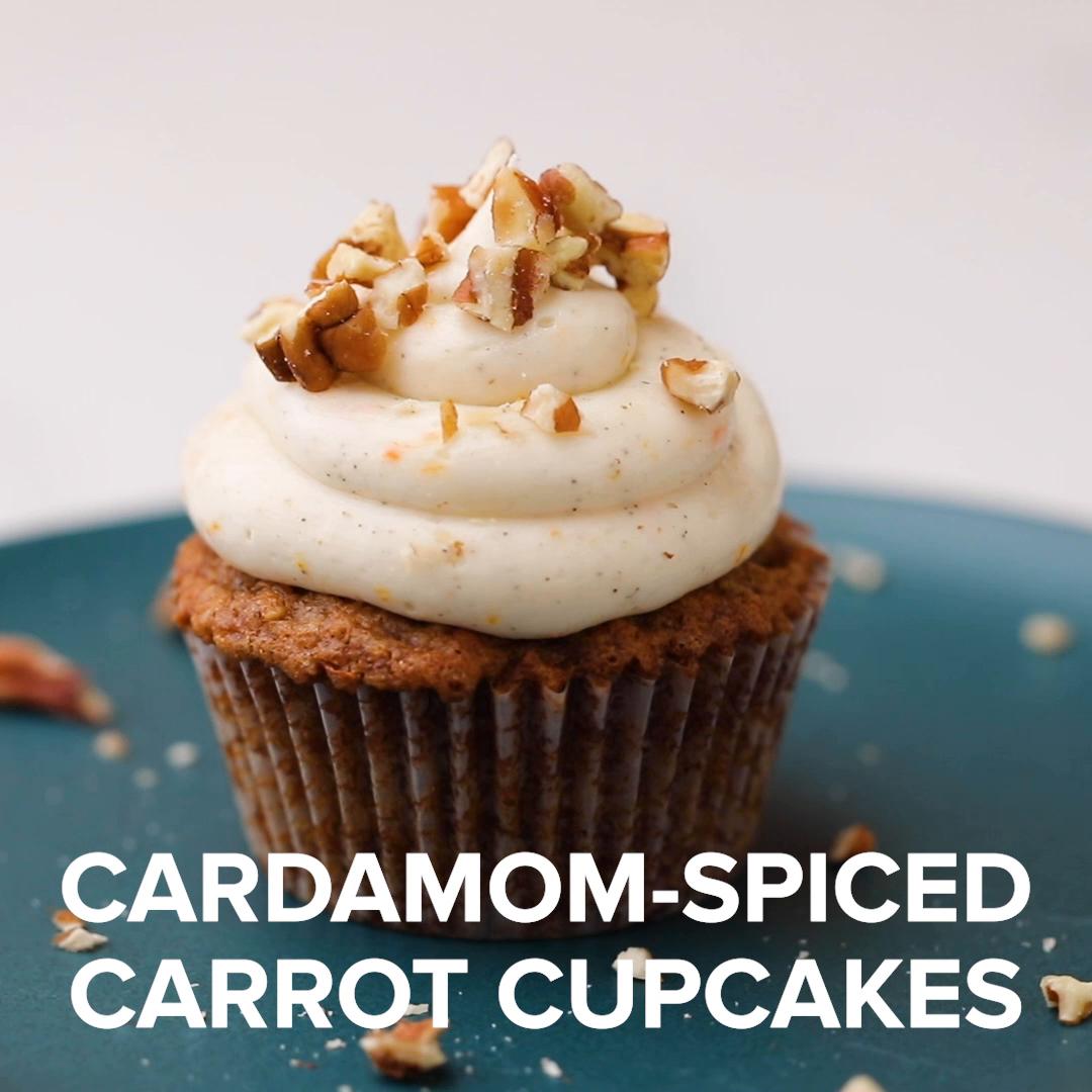 Cardamom-Spiced Carrot Cupcakes Recipe by Tasty image