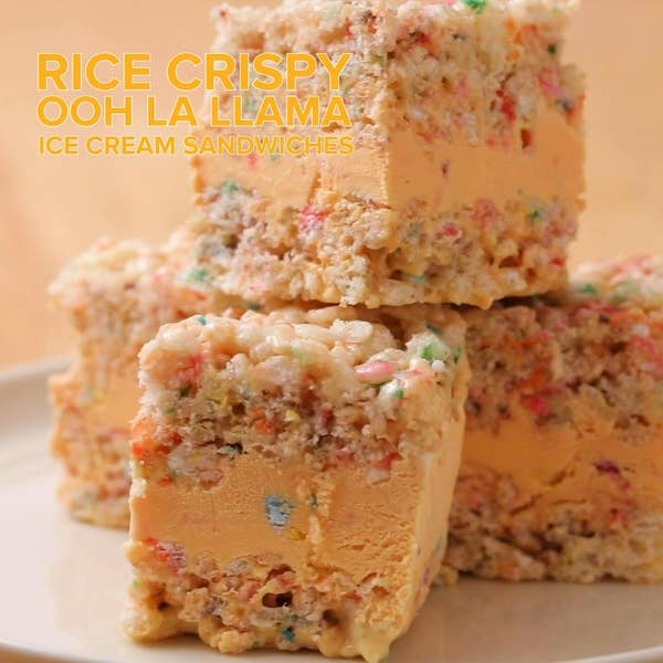 Rice Crispy Ooh La Llama Ice Cream Sandwiches