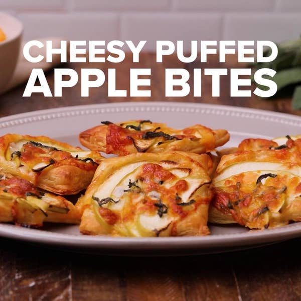 Cheesy Puffed Apple Bites