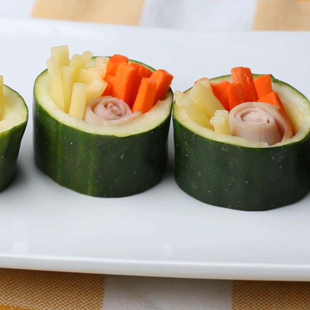 Ham  Cheese Cucumber “Sushi” Recipe by Tasty