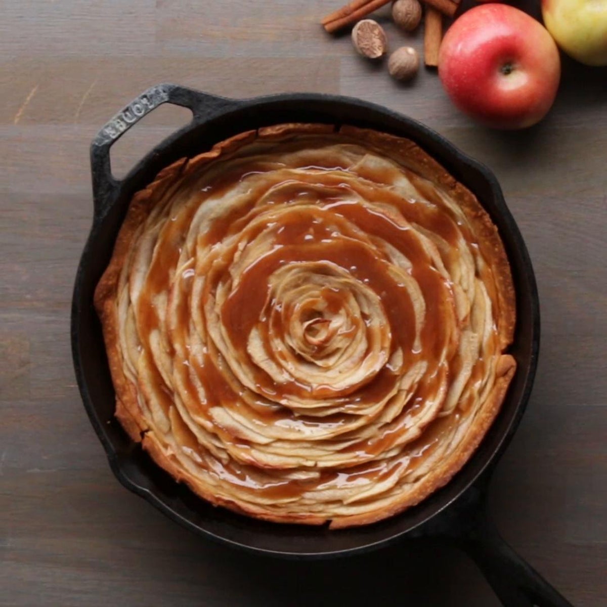 flower apple pie baked