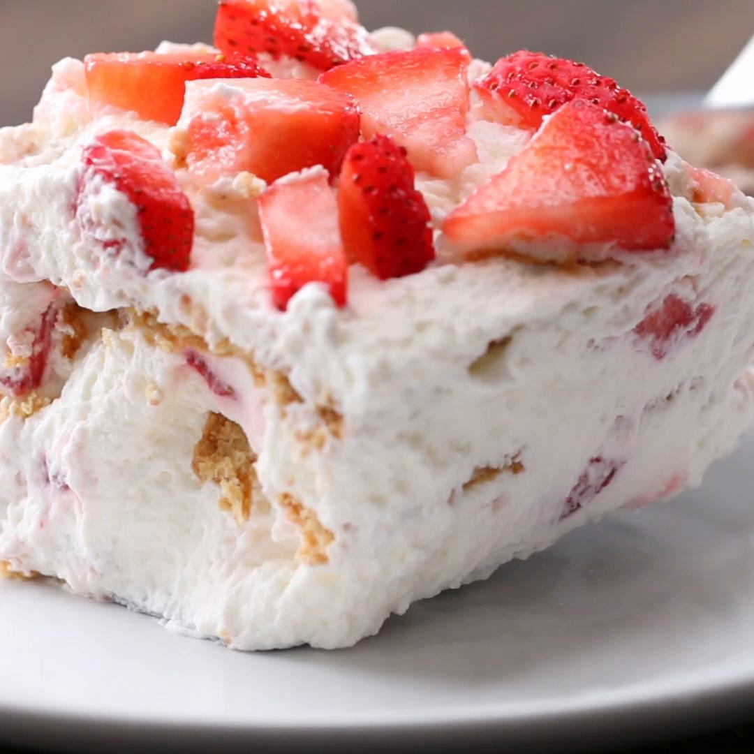 Strawberry Icebox Cheesecake Dessert - Sprinkle Bakes